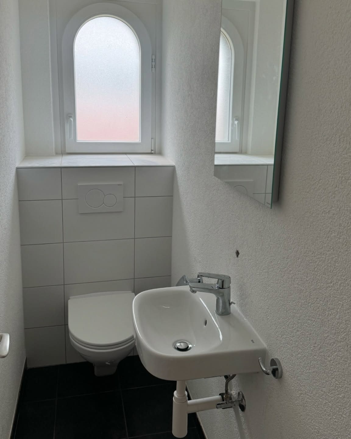 WC séparé rénové pour une régie par Pred SA avec châssis Geberit Duofix